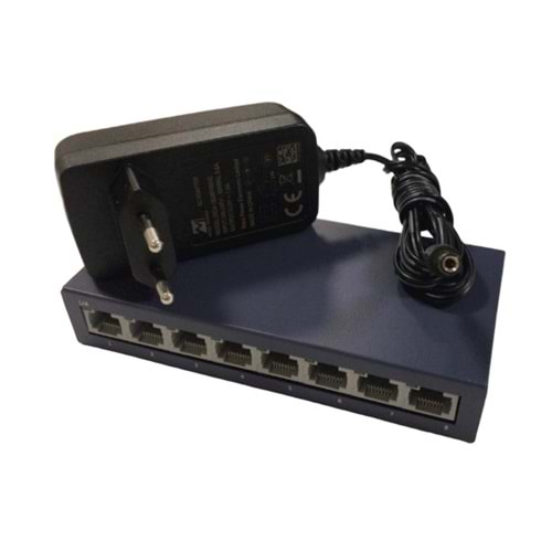 Reverse Poe CNet CSH-800Z V 8 Port Fast Ethernet Swith 10/100 24V 1A Adap. Poeli