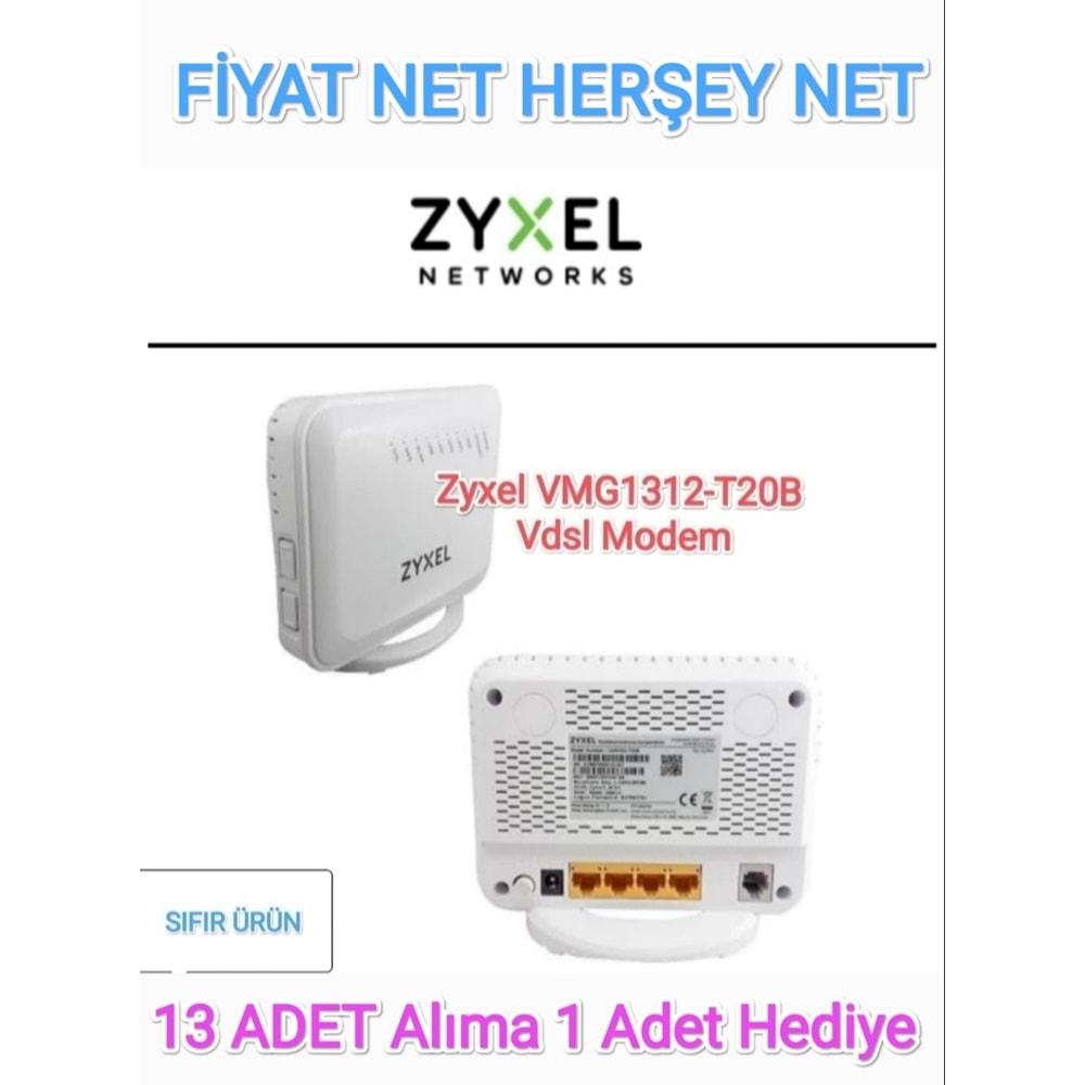 1 Koli 20 Adet Zyxel Vmg 1312-T20B Antensiz Ver.300 Mbps Vdsl2 Modem/Router