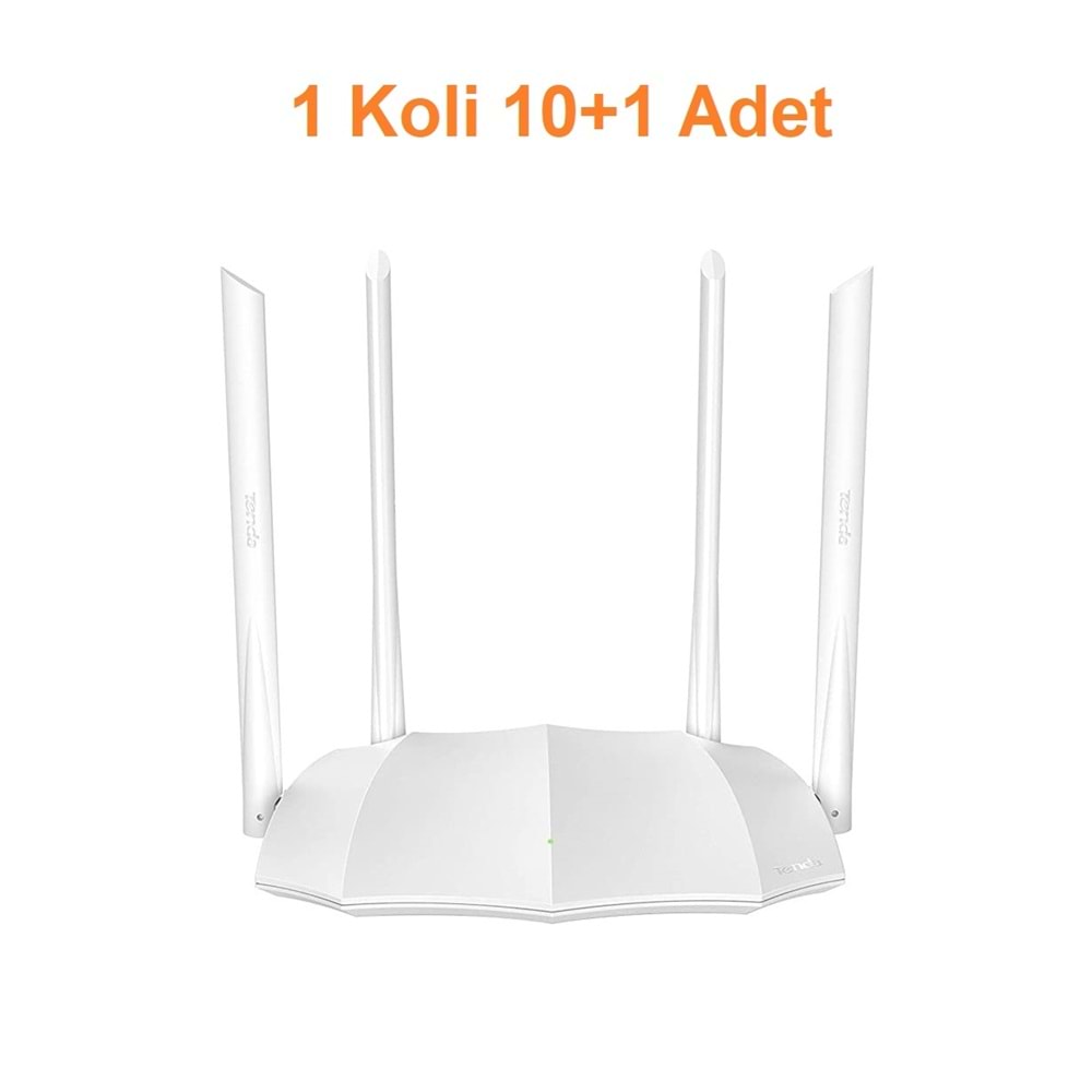 1 Koli 10+1 Adet Tenda AC5 v3 1200 Mbps Dual 4Port Wifi Router Beyaz