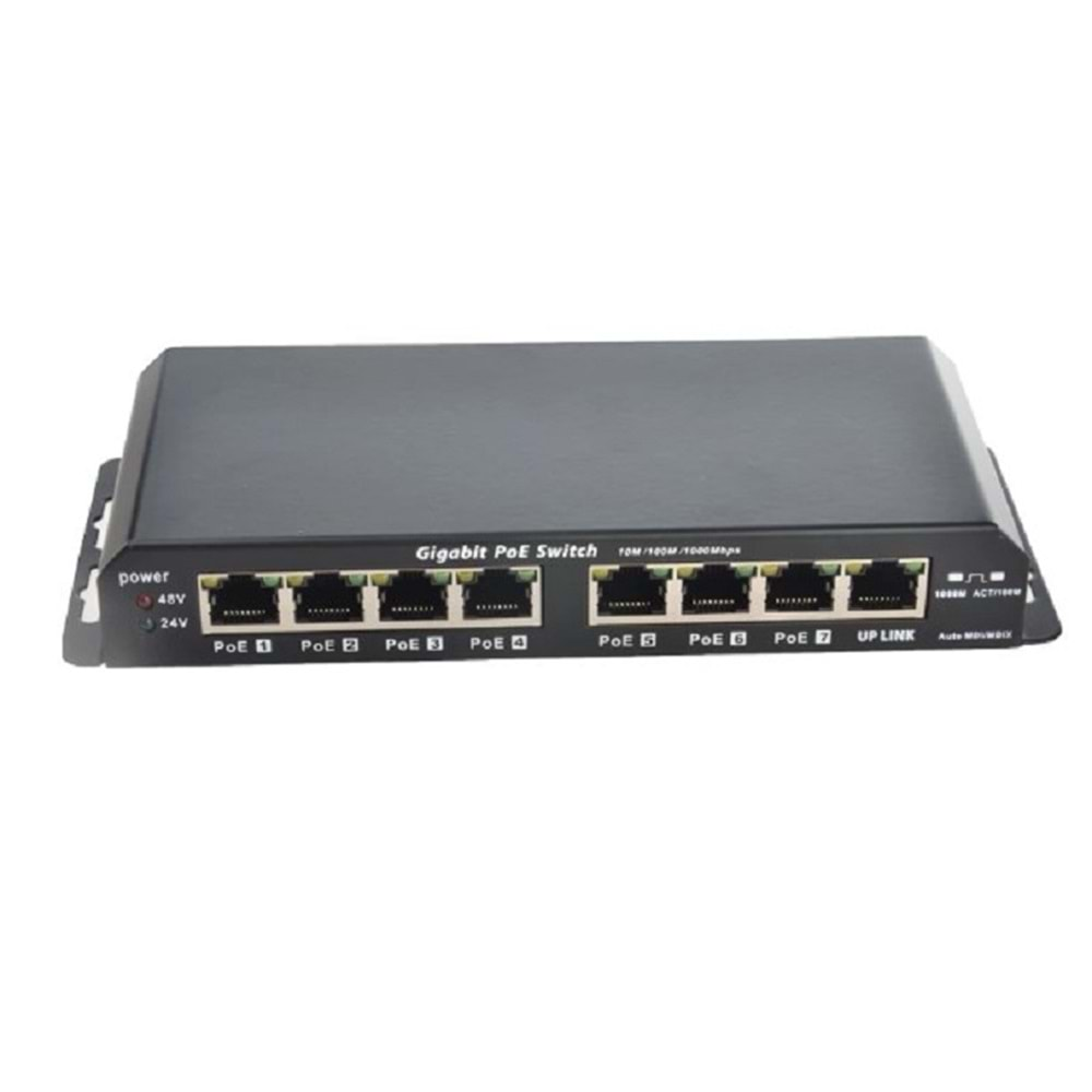 Pasif PoE Gigabit Switch 7 + 1 Port 10/100/1000Mbps 802.3af veya 24V için Ubnt,IP kamera,VOIP telefon, WiFi erişim noktası, MikroTik