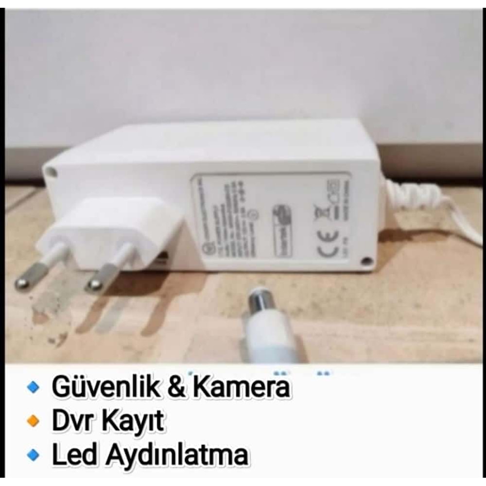 Leader 12 Volt 2.5 Amper Beyaz PrizTipi Power Adaptör