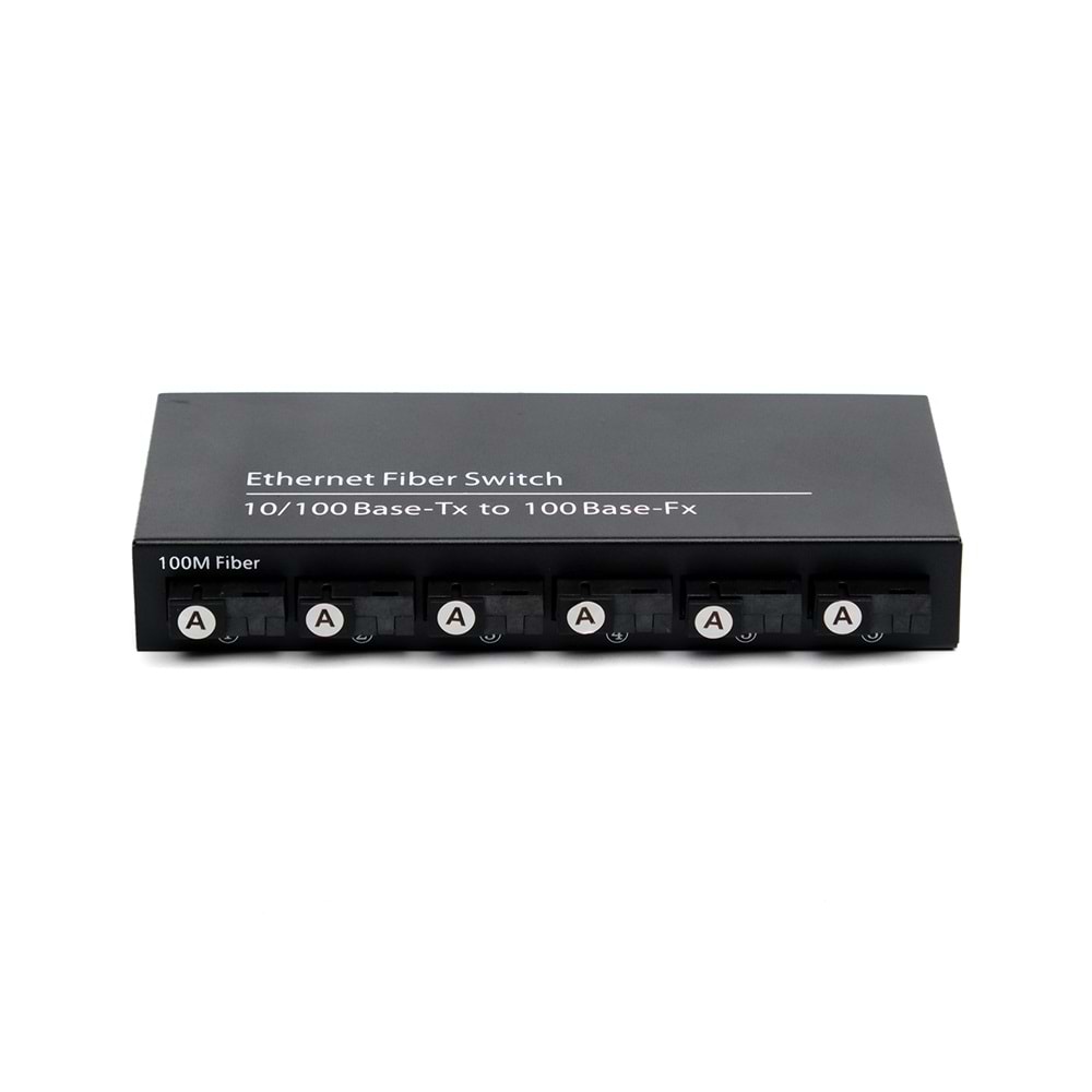 Fiber Optik 6 Port 100 Mbit Media Converter Switch+6 Adet 100 Mbit Media Converter Set