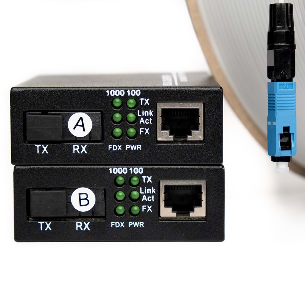 Fiber Optik Ethernet Medya Dönüştürücü Gigabit (2 Adet Takım)
