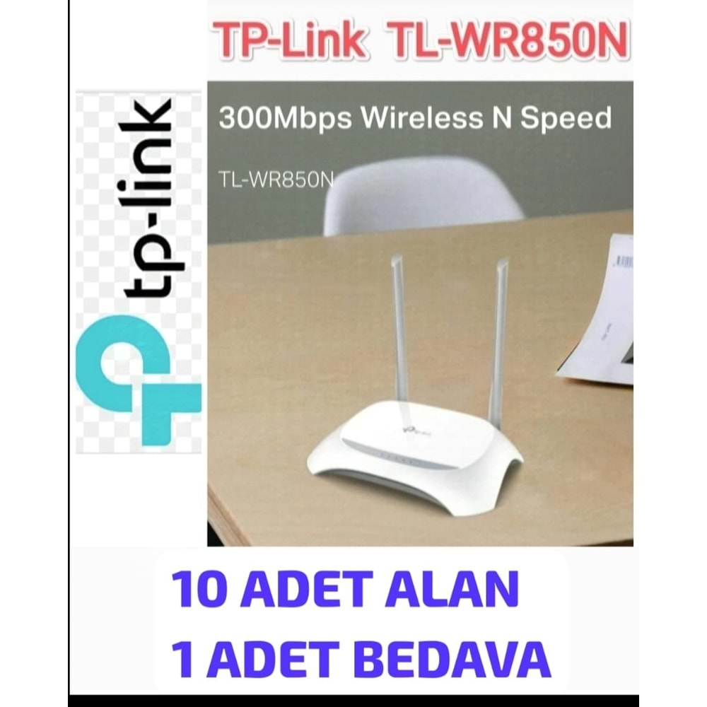 1 Koli 10+1 TP-Link TL-WR850N 300 Mbps Kablosuz N Hızı Router