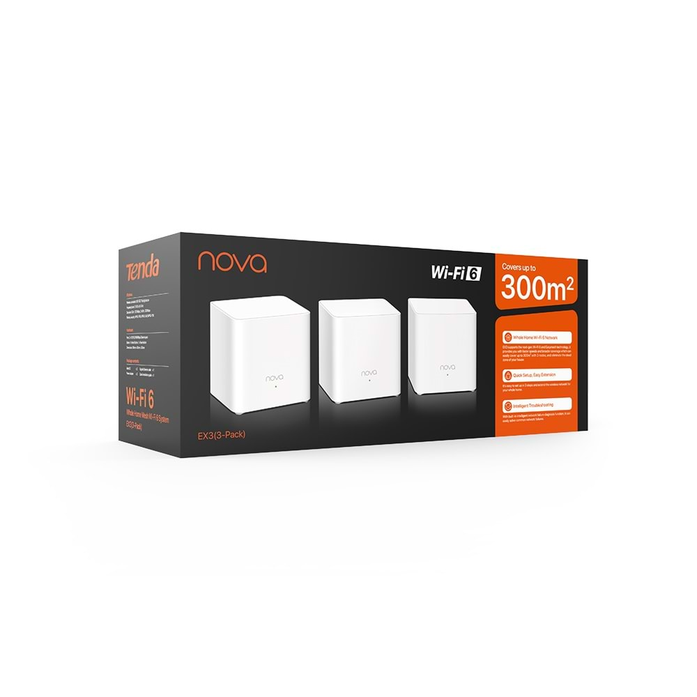 Tenda MW3 (3-Pack) AC 1200 Mbps Mesh Tüm Ev Wi-Fi Sistemi