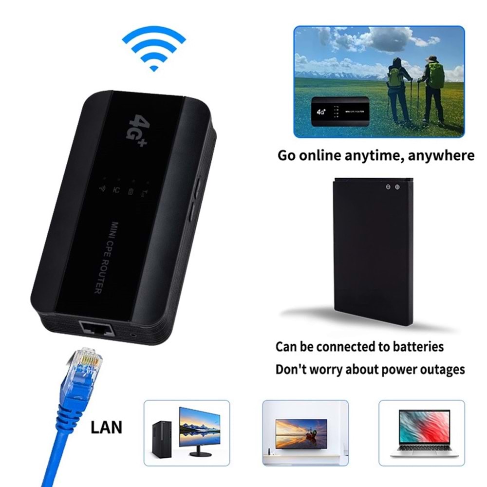 Sim Kartlı 4.5 G3100 Mah 150 Mbps 1 Ethernet EU Wifi Modem/Router Unlocked