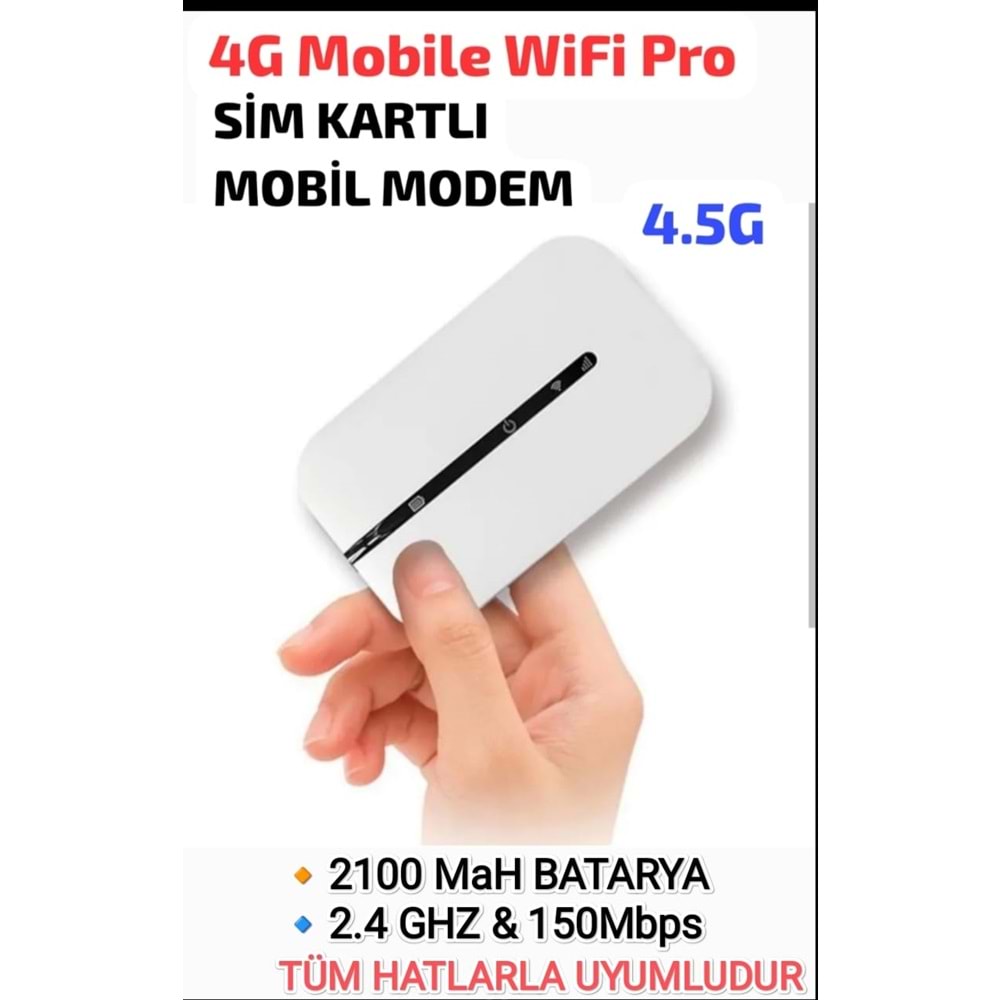 Sim Kartlı 4.5 G2100 Mah 150 Mbps EU Wifi Modem/Router Unlocked