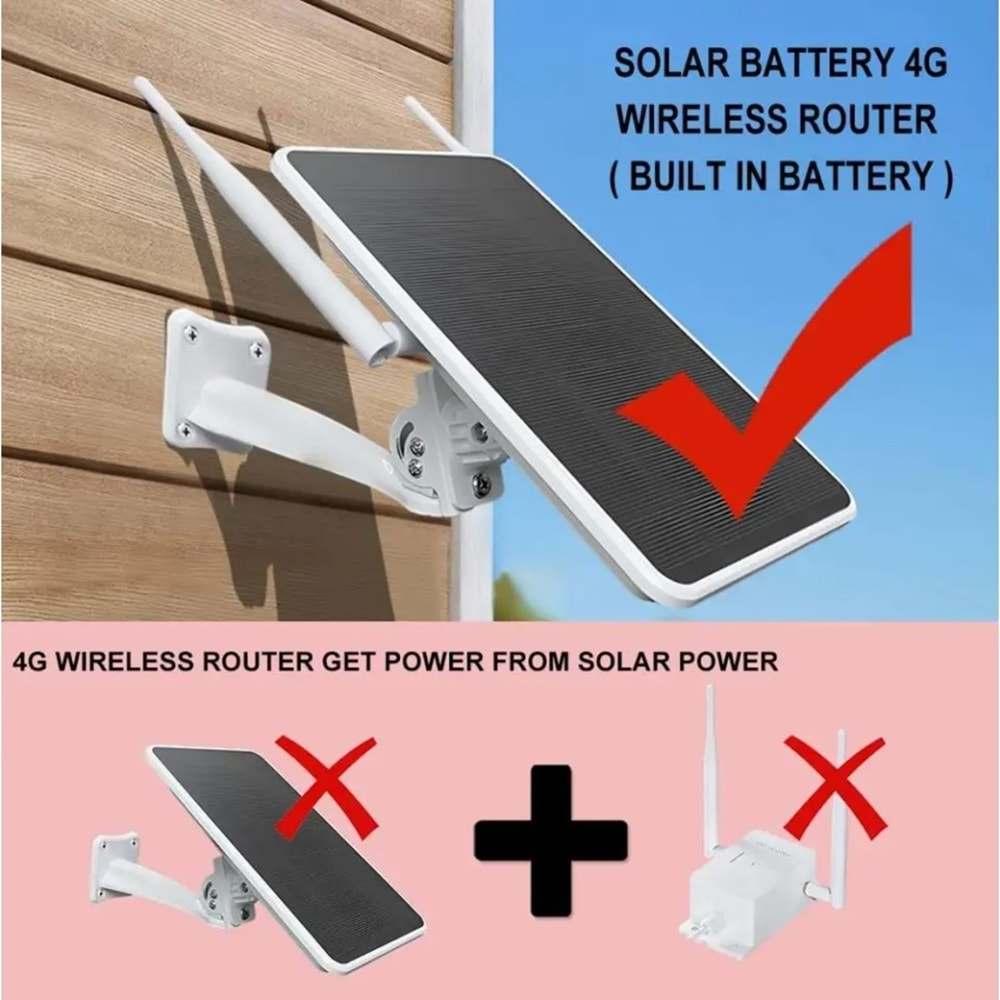 Sim Kartlı Solar 4G EU Standart DN4G 4x18650 Pil+6W Panel Modem/Router