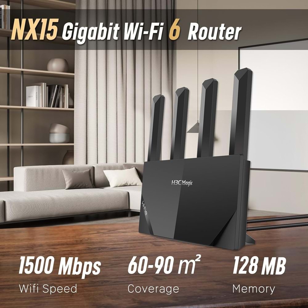 H3C Magic NX15 1500Mbps Dual-Band Gigabit Wi-Fi 6 Router