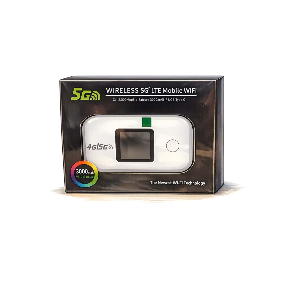 Sim Kartlı Ekranlı 4G/5G G3000 Mah 300 Mbps Wifi Modem/Router