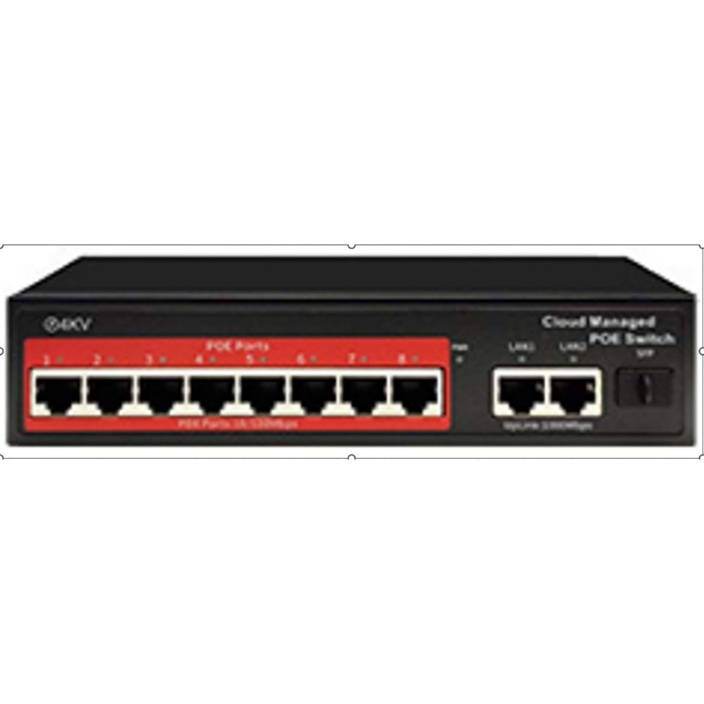 Smart Partner 8 Port 10/100+2 Gigabit+1 Sfp Port Bulut Yönetilebilir Poe Switch