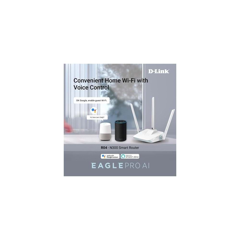D-Lınk R04 N300 2.4ghz Mesafe Genişletici Ev Ofis Tipi Router Yapay Zeka Destekli