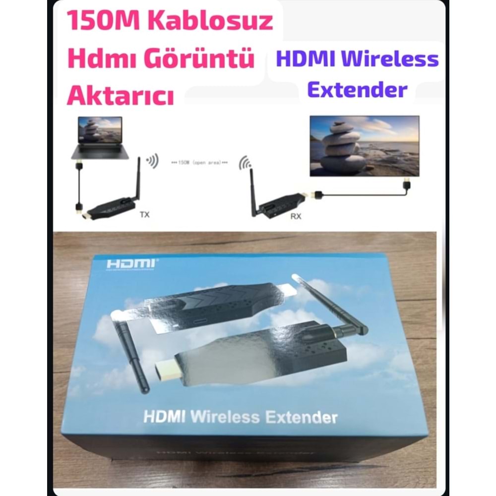 HDMI Extender Wirelless 150M (Kablosuz) Aktarım