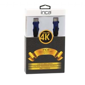 Inca IHH-04 HDMI To HDMI 2.mt 1.4 3D Altın Uçlu Bilisterli (2160P ve 1080P FULL HD) yüzde 100 Bakır 