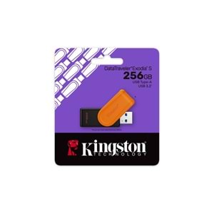 Kingston DTXS-256GB 256GB Portable USB 3.2 Gen1 DataTraveler ExodiaS (Black-Orange) Flash Bellek 
