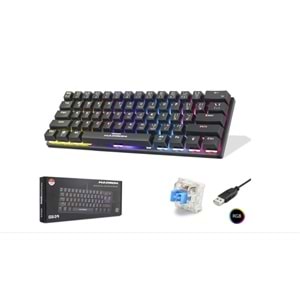 Hadron G509B Kablolu Oyuncu Mini Klavye Mekanik Blue Switch Rgb Q Siyah