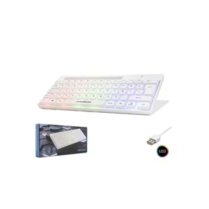 Hadron Hdx2608 Kablolu Oyuncu Mini Klavye Led Q Beyaz