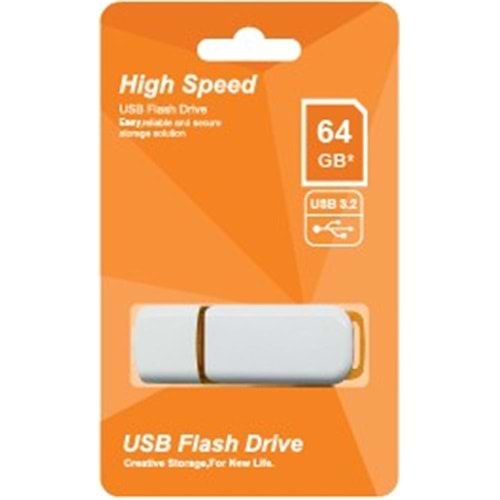 Elba 64GB Plastik Beyaz-Turuncu 3.2 USB Flash Bellek