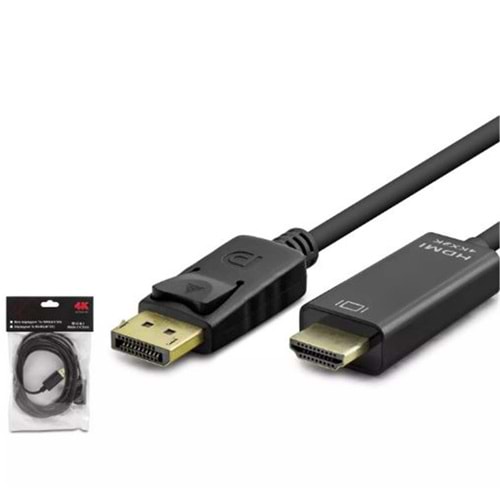 HADRON HDX7797 DISPLAY (M) TO HDMI (M) KABLO 4K 30HZ 3M SİYAH