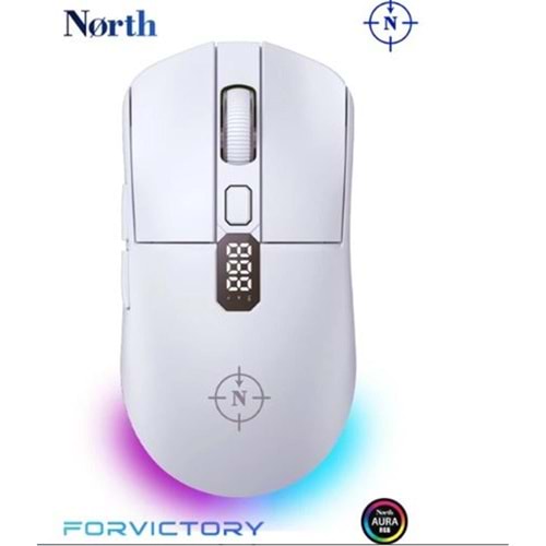 North Odin Pro WL Beyaz 26K DPI 750 IPS 70G UltraLight RGB Kablosuz Gaming Mouse 