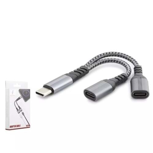 Hadron Gj-015 Type-C To 2-Type-C F Kablo Car Şarj Siyah