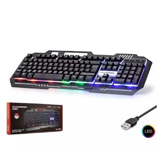 Hadron Hd863 Kablolu Oyuncu Klavye Metal Led Q Siyah