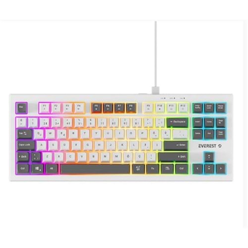 Everest KB-98 SILENT TKL Beyaz-Gri Mavi Rainbow Q Membrane Klavye