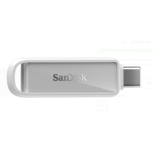 Sandisk SDIXS0N-256G-GN6NE 256GB Phone Drive with USB-C-128GB (Arctic White) Flash Bellek