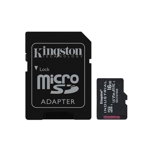 Kingston SDCIT2-16GB 16GB microSDHC Industrial C10 A1 pSLC Card + SD Adapter Hafıza Kartı