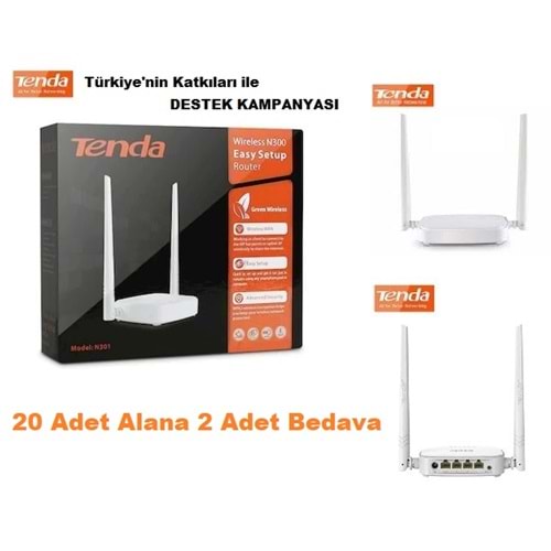 1 Koli 20+2 Adet Tenda N301 300 Mbps Ap&Router