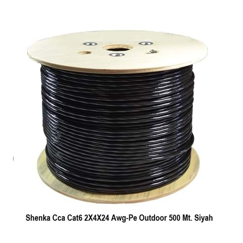 Shenka Cca Cat6 2X4X24 Awg-Pe Outdoor 500 Mt. Siyah