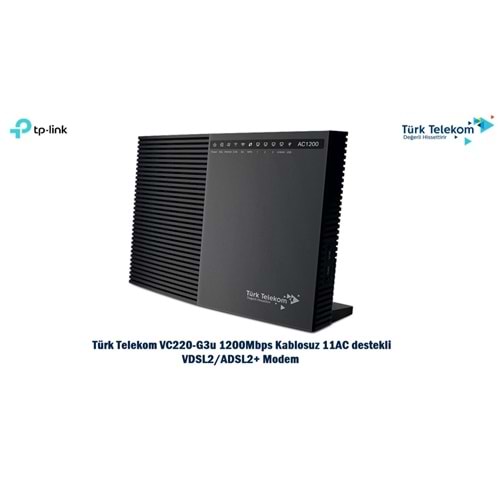TTNet TP-Link VC220-G3u AC 1200 Wirelles Dual Vdsl Modem (Capex)