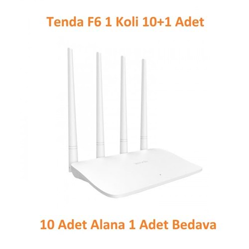 1 Koli 10+1 Tenda F6 Wrl 4 Anten WiFi-N 300Mbps Router