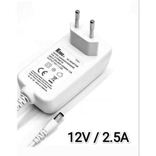 Ktech Zyxel Beyaz 12 Volt 2.5 A Modem-Router Switch Adaptörü 5.5x2.5 Uç