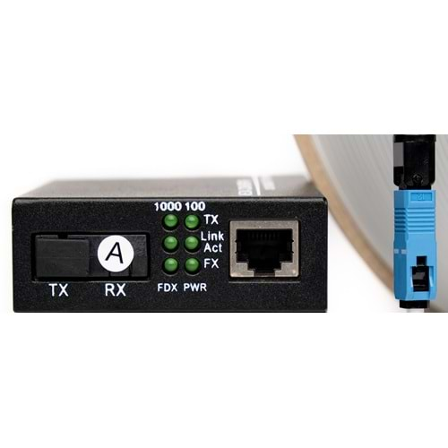 Fiber Optik (A) Media Converter 1000 Mbit (1 Adet)