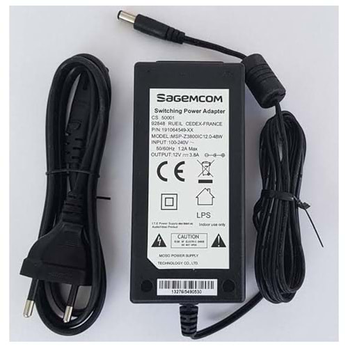 12V-5A SAGEMCOM ADAPTÖR / POWER KABLOLU + KUTULU