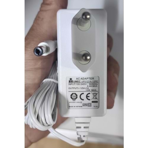 Umec Beyaz 12 Volt 1 A Modem-Router Switch Adaptörü 5.5x2.1 Uç