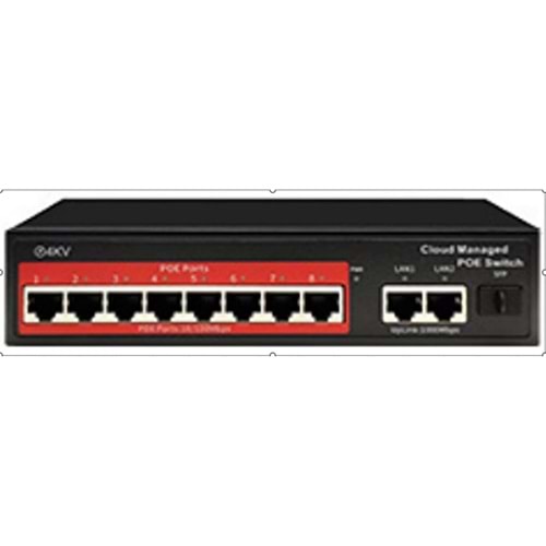 Smart Partner 8 Port 10/100+2 Gigabit+1 Sfp Port Bulut Yönetilebilir Poe Switch