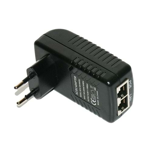 BTB 24V 1A Poe (1 Poe + 1 Lan) (100Mbps 802.3af uyumlu)