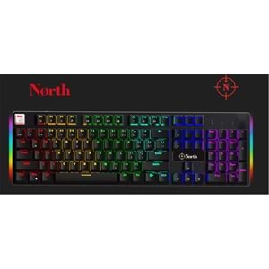North Shield Blue Switch Türkçe Q RGB Mekanik Gaming Klavye 