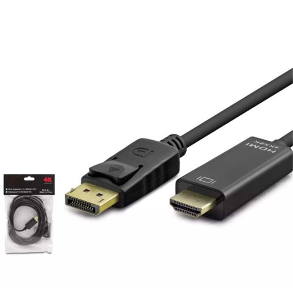 HADRON HDX7797 DISPLAY (M) TO HDMI (M) KABLO 4K 30HZ 3M SİYAH
