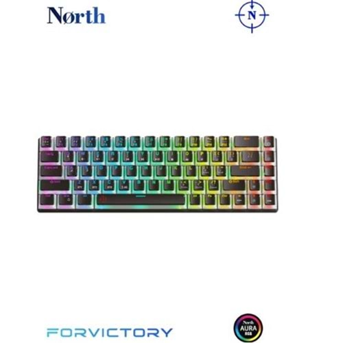 North Odin Pro WL68 LightCore Kablosuz Bluetooth RGB Red Switch Türkçe Siyah Mekanik Gaming Klavye 
