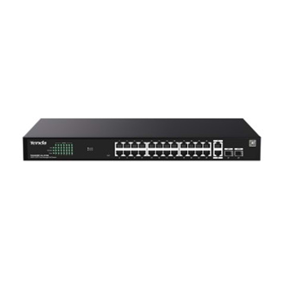 Tenda TEG2228P-24-410W 24 Port 10-100-1000 + 2 Port SFP + 2 Port Uplink Cloud Yönetilebilir
