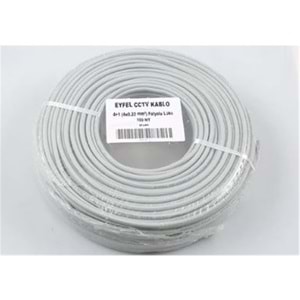 Eyfel EF-C400 4+1 2x0.22 (14x0.18 CCA) Folyolu 100M CCTV Kablo
