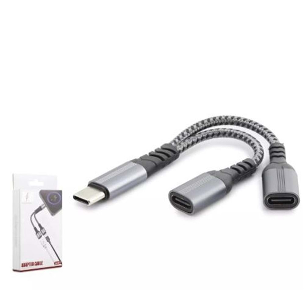 Hadron Gj-017 Type-C To 2-Type-C F Kablo Car Şarj 100W Siyah