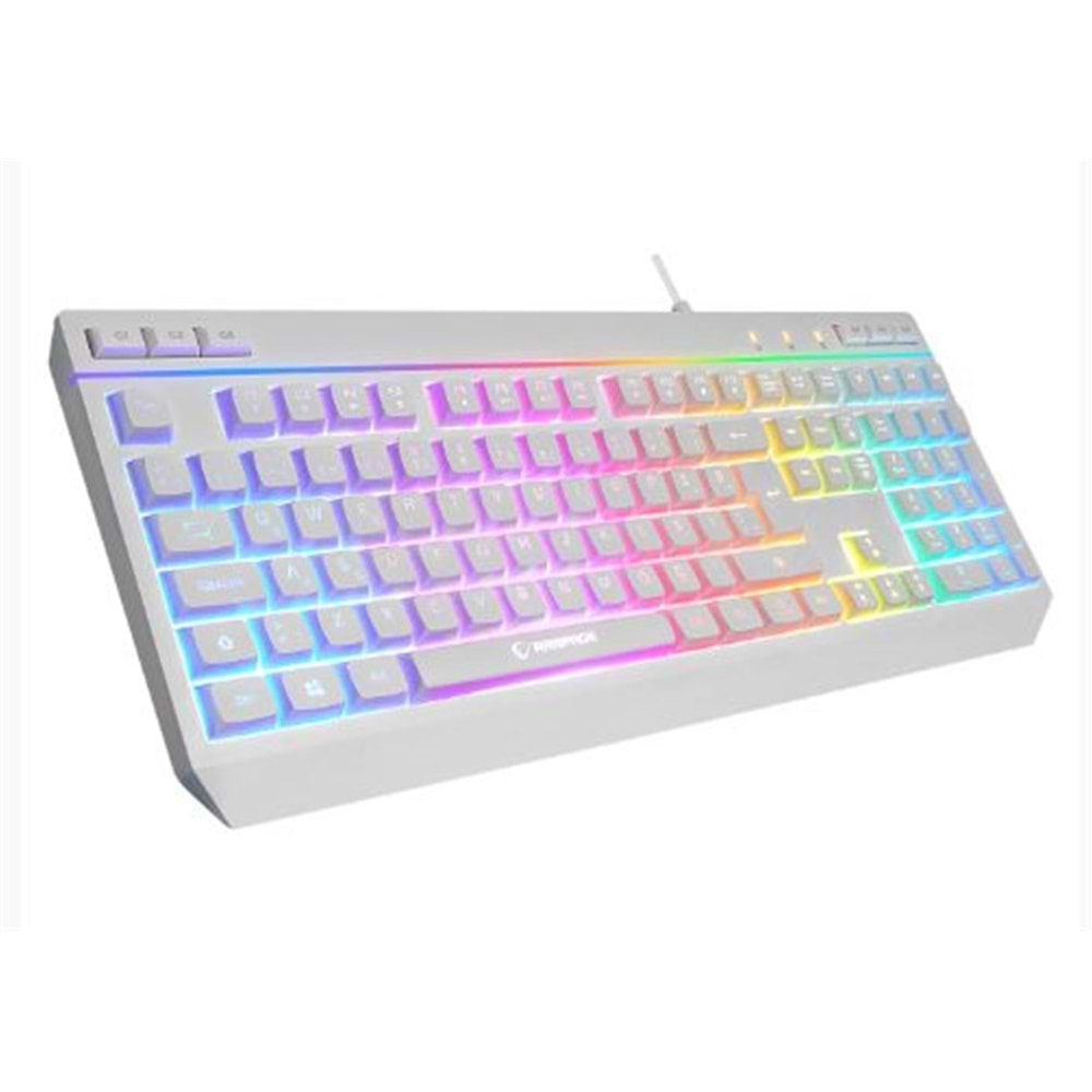 Rampage KM-R57 Beyaz RGB Aydınlatmalı Q Oyuncu Multmedia Klavye ve 12800 DPI Mouse Gaming Set