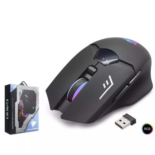 Hadron G400 Bluetooth Oyuncu Mouse Type-C Port Şarjlı + Led Ekran Rgb 1600Dpi Sessiz Siyah