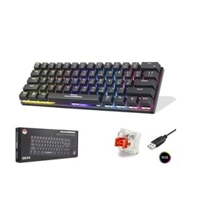 Hadron G509R Kablolu Oyuncu Mini Klavye Mekanik Red Switch Rgb Q Siyah