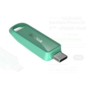 Sandisk SDIXS0N-256G-GN6NQ 256GB Phone Drive with USB-C-128GB (Seafoam Green) Flash Bellek