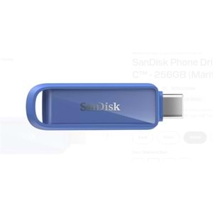 Sandisk SDIXS0N-256G-GN6ND 256GB Phone Drive with USB-C-128GB (Maritime Blue) Flash Bellek